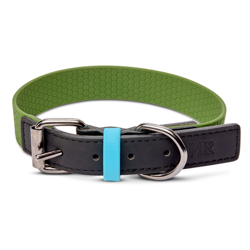 Hundehalsband mit veganem Apfelleder Khaki in der Variante Khaki / XL (Martin Rütter Shop)