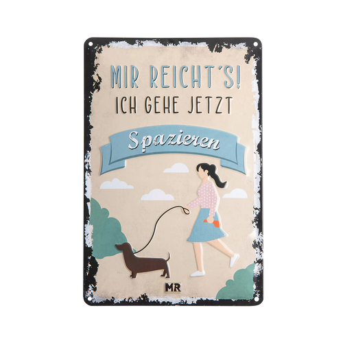 Blechschild "Mir reichts!" in der Variante Beige (Martin Rütter Shop)