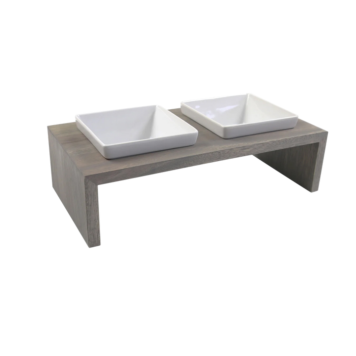 Doppelnapf Futterstation in der Variante Grau / M (Martin Rütter Shop)