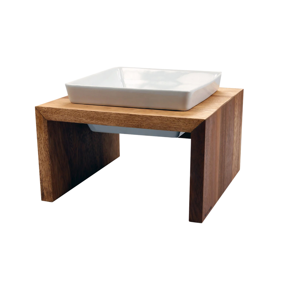 Einzelnapf Futterstation in der Variante Teak / M (Martin Rütter Shop)