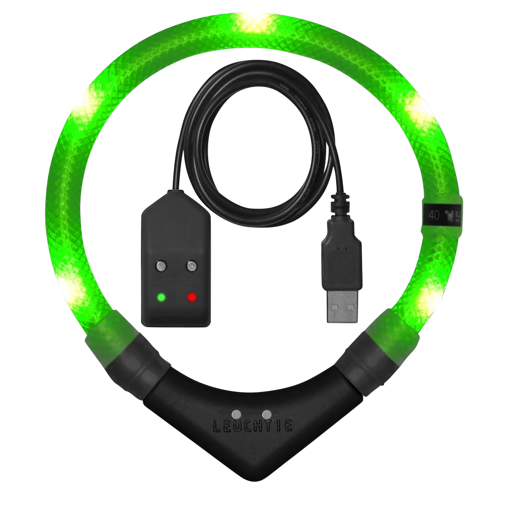 Hundehalsband aufladbar Leuchtie® Premium Neongrün in der Variante Neongrün / 50 cm (Martin Rütter Shop)