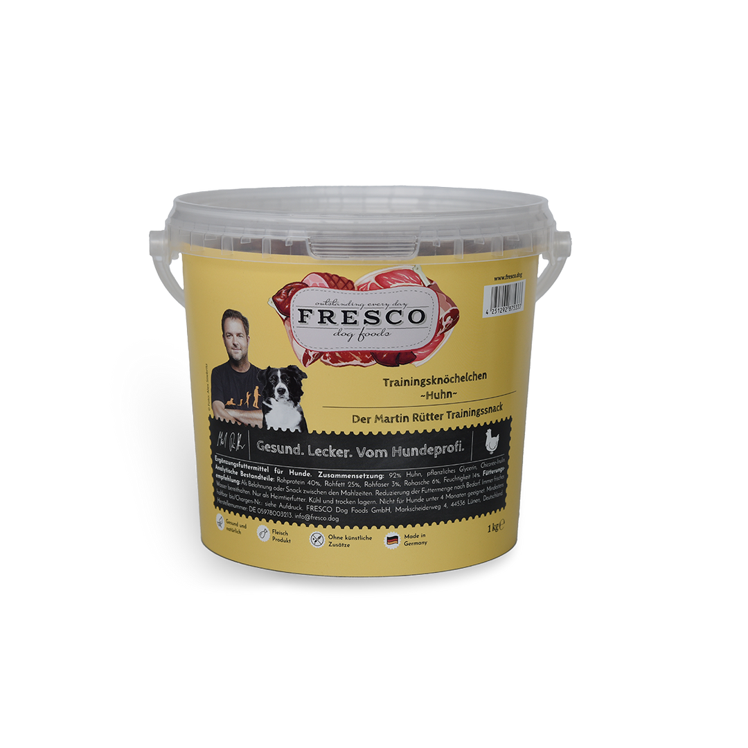 Trainingsknöchelchen Huhn in der Variante 1kg Eimer (Martin Rütter Shop)