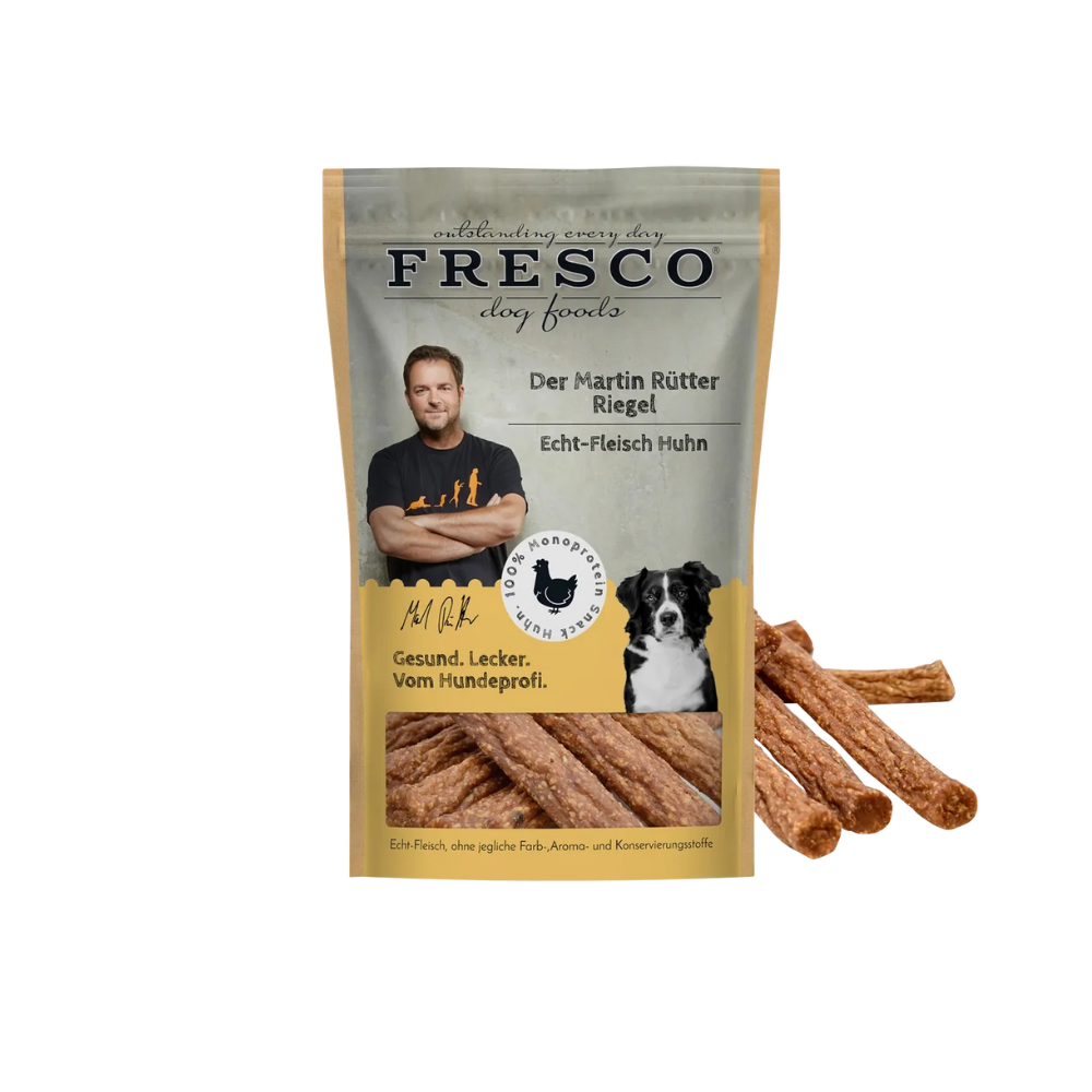 Fresco Martin Rütter Riegel Huhn – natürlicher Monoprotein Hundesnack, getreidefreier Riegel als Belohnung und für unterwegs.