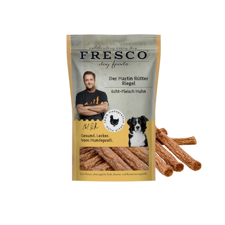 Fresco Martin Rütter Riegel Huhn – natürlicher Monoprotein Hundesnack, getreidefreier Riegel als Belohnung und für unterwegs.