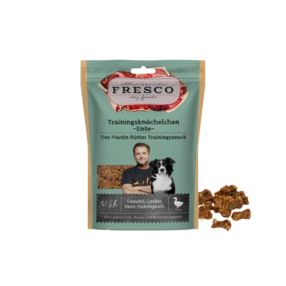 Martin Rütter Trainingsknöchelchen Ente – natürliche Monoprotein Leckerchen für Hunde, getreidefreie Trainingssnacks mit Fleisch.