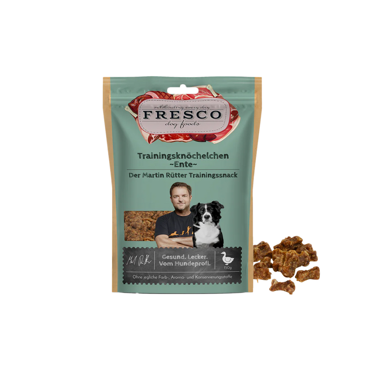 Martin Rütter Trainingsknöchelchen Ente – natürliche Monoprotein Leckerchen für Hunde, getreidefreie Trainingssnacks mit Fleisch.