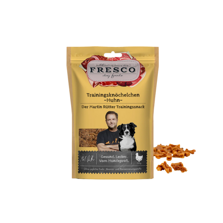 Martin Rütter Trainingsknöchelchen Huhn – natürliche Monoprotein Leckerchen für Hunde, getreidefreie Trainingssnacks mit Fleisch.