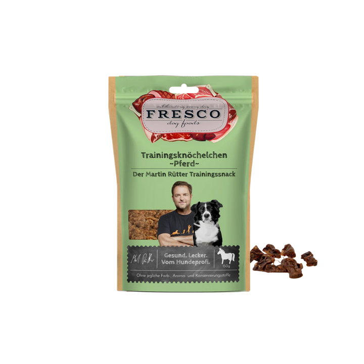 Martin Rütter Trainingsknöchelchen Pferd – natürliche Monoprotein Leckerchen für Hunde, getreidefreie Trainingssnacks mit Fleisch.