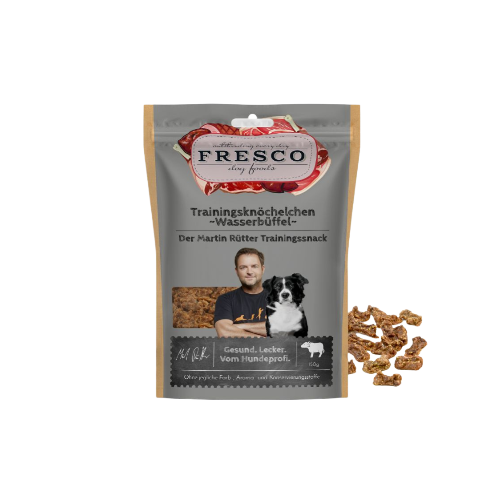 Martin Rütter Trainingsknöchelchen Wasserbüffel – natürliche Monoprotein Leckerchen für Hunde, getreidefreie Trainingssnacks mit Fleisch.
