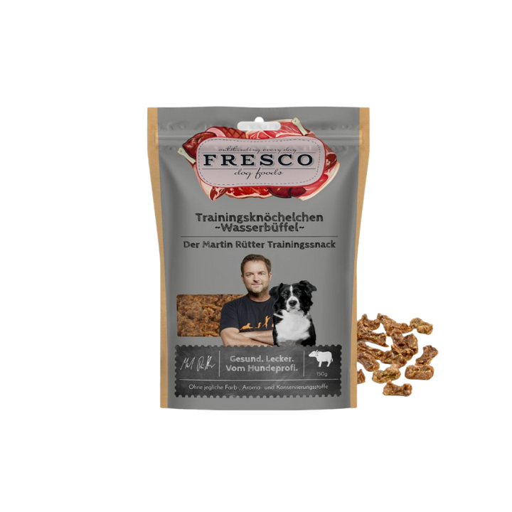 Martin Rütter Trainingsknöchelchen Wasserbüffel – natürliche Monoprotein Leckerchen für Hunde, getreidefreie Trainingssnacks mit Fleisch.