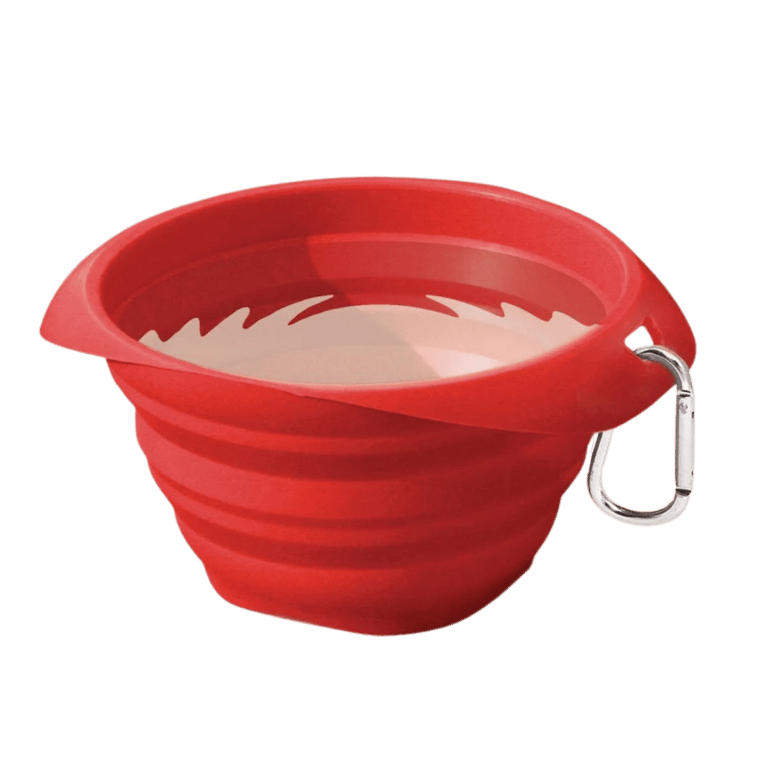 Reisenapf faltbar aus Silikon in der Variante Rot (Martin Rütter Shop)