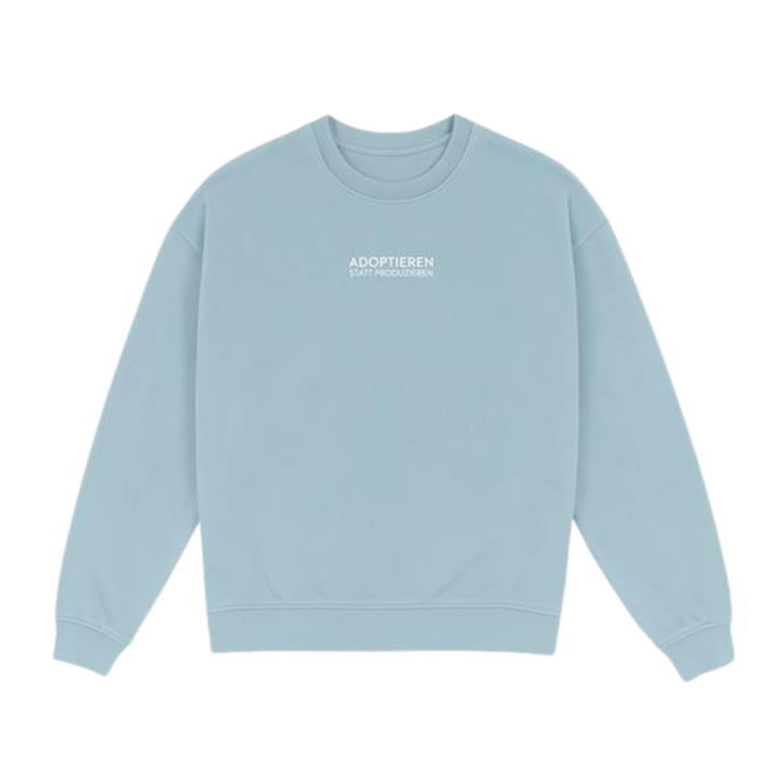 Sweater Unisex "ADOPTIEREN STATT PRODUZIEREN" in der Variante Eisblau / XXL (Martin Rütter Shop)