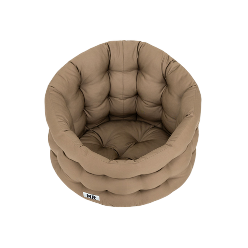 Hundenest von MartinRuetter mit hohem Rand zum ankuscheln in Premiumqualität in deutschland gefertigt und bis 95 C waschbar in beige.