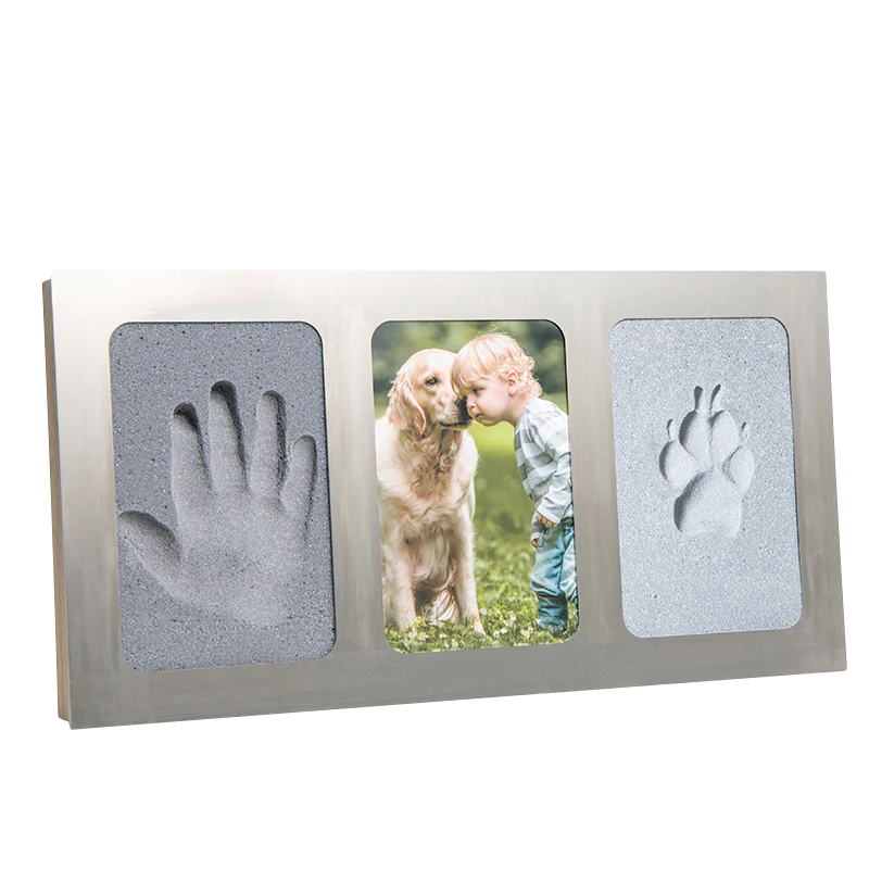 Pfotenabdruck Formschaum 3er Rahmen in der Variante Edelstahl (Martin Rütter Shop)