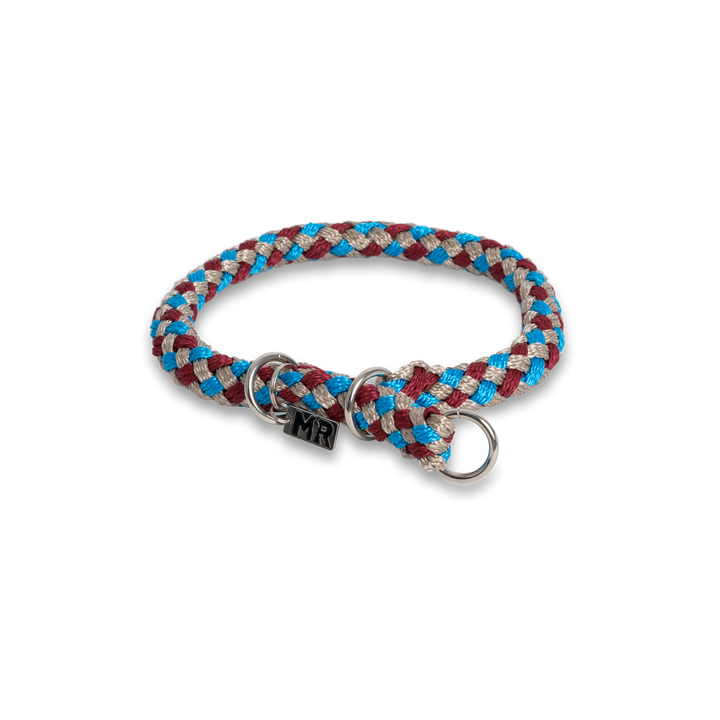 Hundehalsband Tauwerk Türkis-Bordeaux in der Variante Türkis-Bordeaux / 55 cm (Martin Rütter Shop)