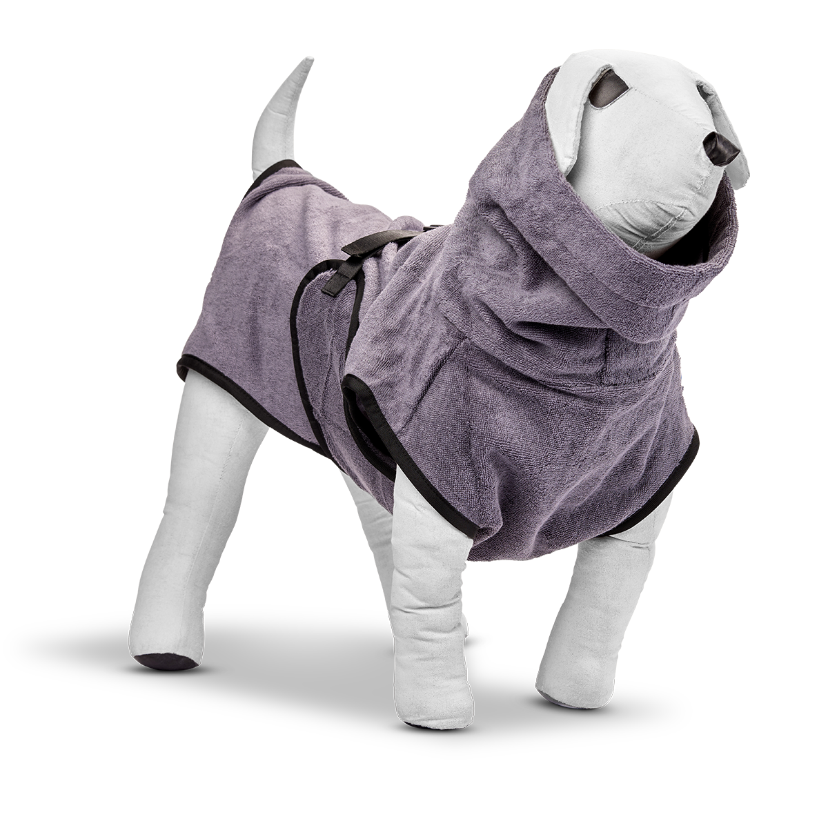 Kuscheliger Hundebademantel DOGDRY aus saugfähiger Baumwolle - Dunkelgrau