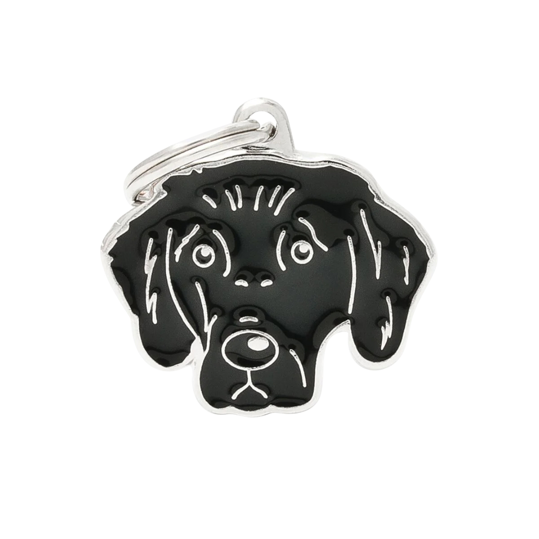 Hundemarke personalisiert Hunderassen in der Variante Flat Coated Retriever (Martin Rütter Shop)