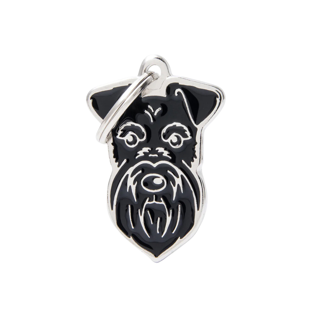 Hundemarke personalisiert Hunderassen in der Variante Schnauzer (schwarz) (Martin Rütter Shop)