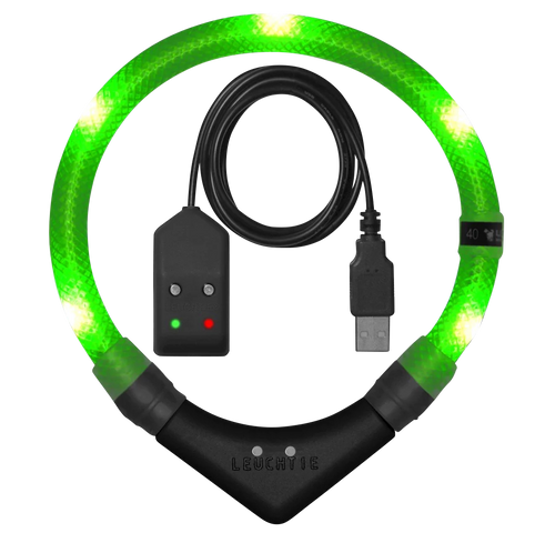 Hundehalsband aufladbar Leuchtie® Premium Neongrün in der Variante Neongrün / 50 cm (Martin Rütter Shop)