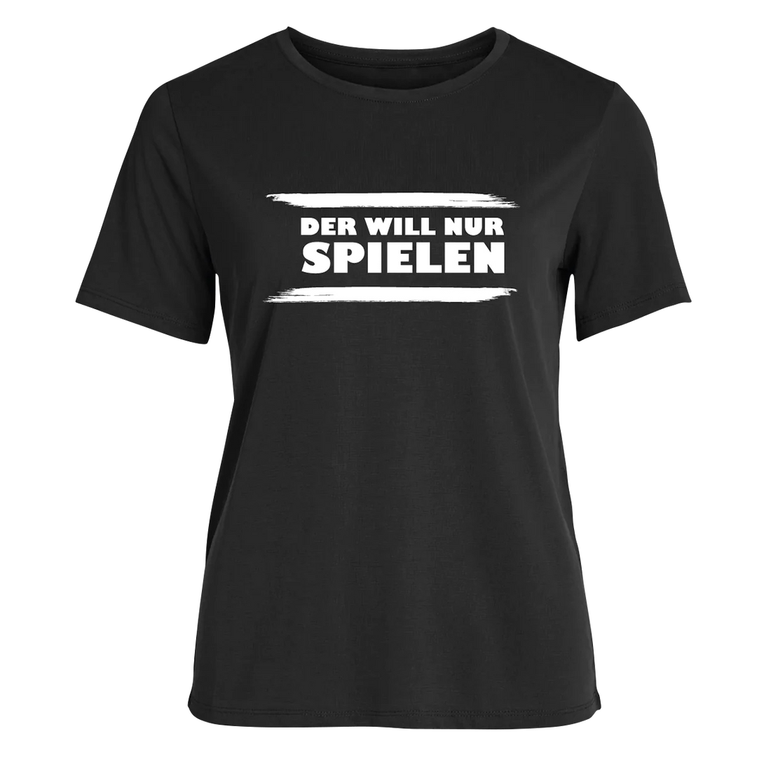 T-Shirt Damen "DER WILL NUR SPIELEN!" in der Variante Schwarz / M (Martin Rütter Shop)