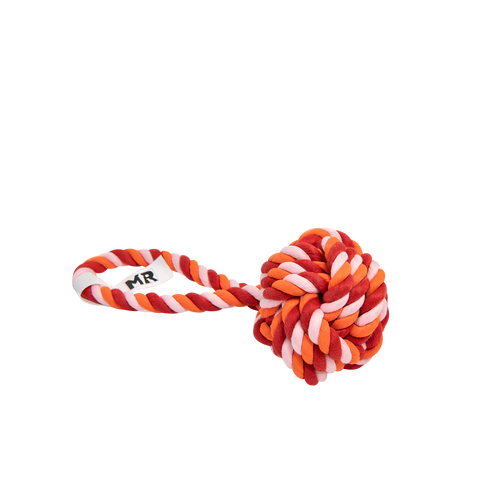 Schleuderball mit Wurfschnur in der Variante Rot (Martin Rütter Shop)