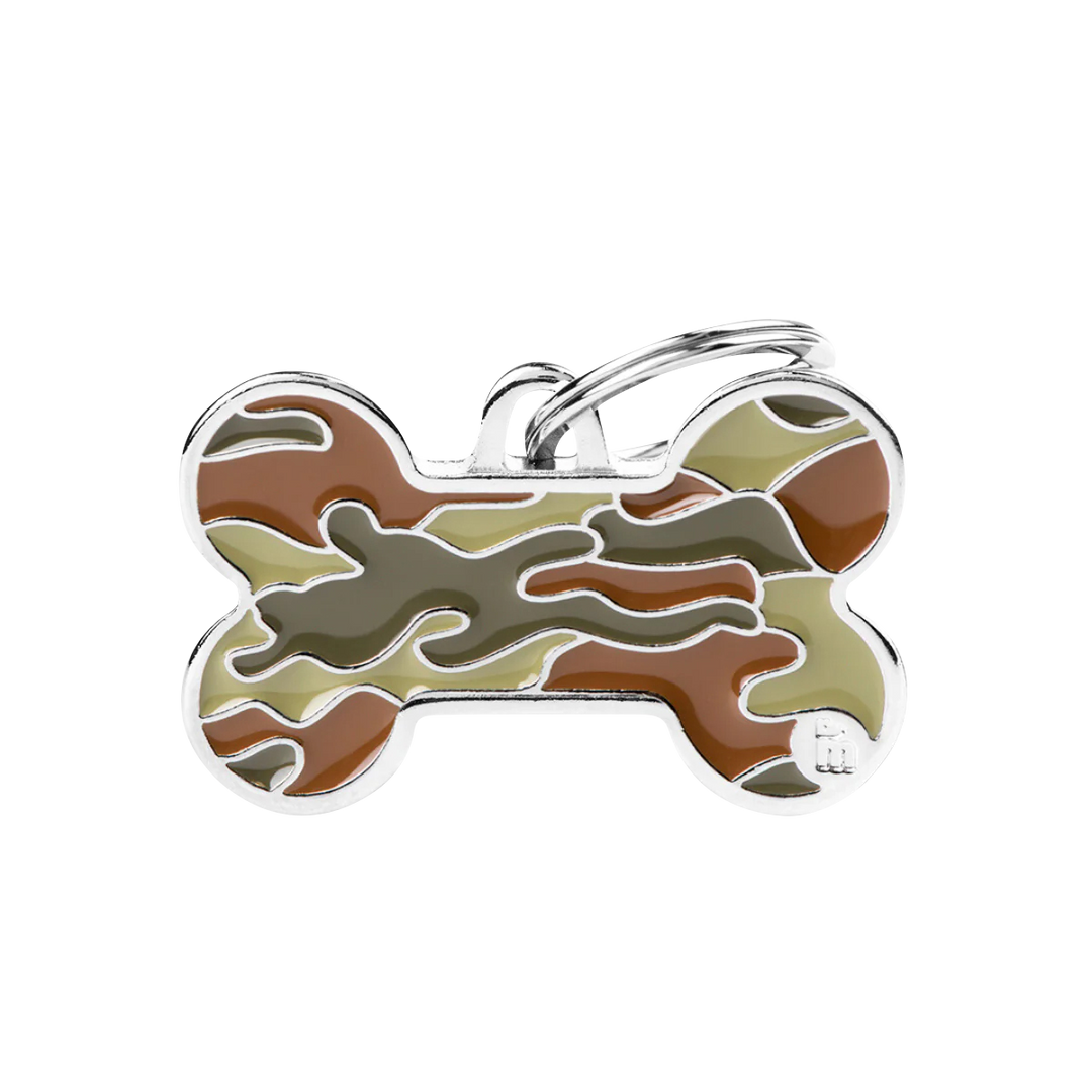 Hundemarke personalisiert Knochen Camouflage in der Variante Camouflage-Grün / XL (Martin Rütter Shop)