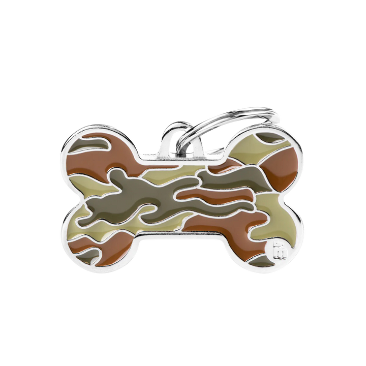 Hundemarke personalisiert Knochen Camouflage in der Variante Camouflage-Grün / XL (Martin Rütter Shop)