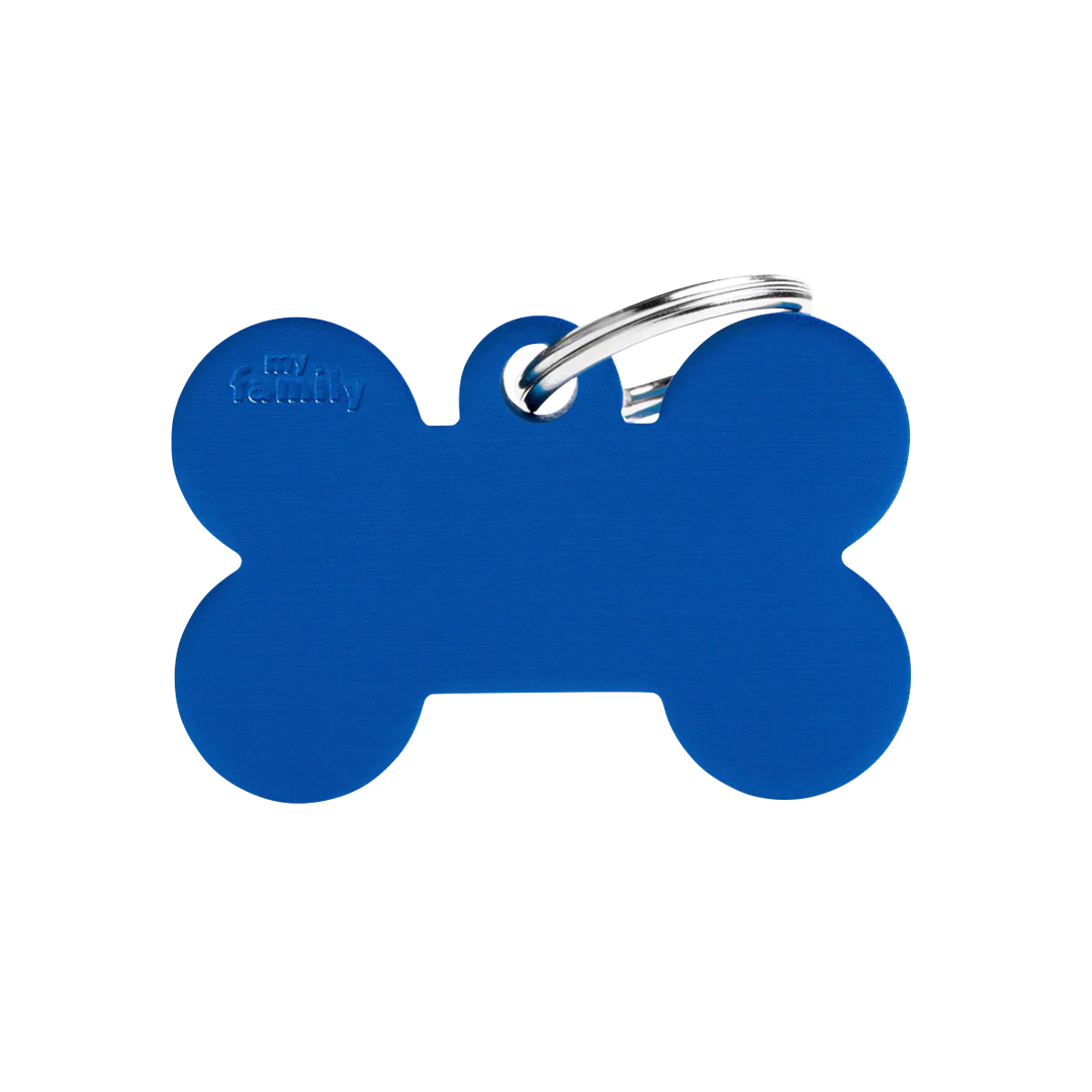 Hundemarke personalisiert Knochen in der Variante Blau / L (Martin Rütter Shop)