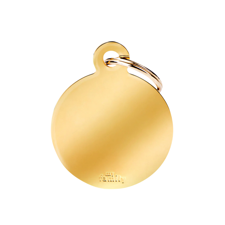 Hundemarke personalisiert Kreis in der Variante Gold / S (Martin Rütter Shop)
