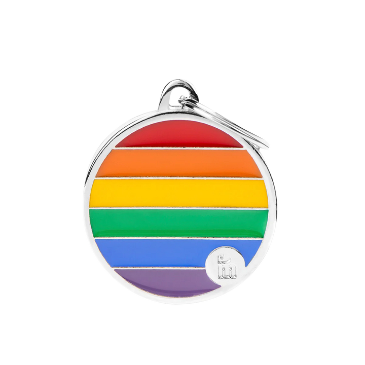 Hundemarke personalisiert Pride in der Variante Regenbogen / L / Kreis (Martin Rütter Shop)