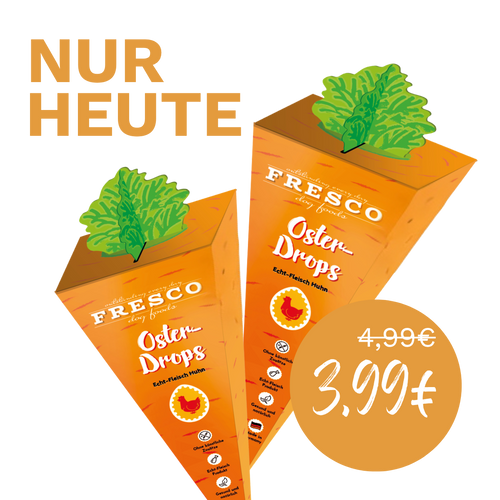 Limited Edition - Ostermöhre gefüllt mit Trainingsdrops Huhn