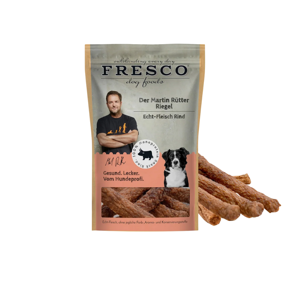 Fresco Martin Rütter Riegel Rind – natürlicher Monoprotein Hundesnack, getreidefreier Riegel zur Belohnung und für unterwegs.