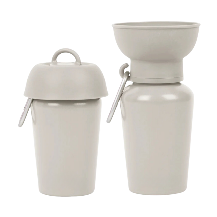 Reise Wasserflasche mit Napf in der Variante Sand (Martin Rütter Shop)
