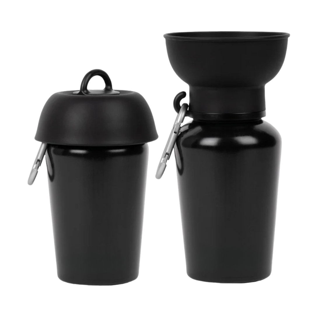 Reise Wasserflasche mit Napf in der Variante Schwarz (Martin Rütter Shop)