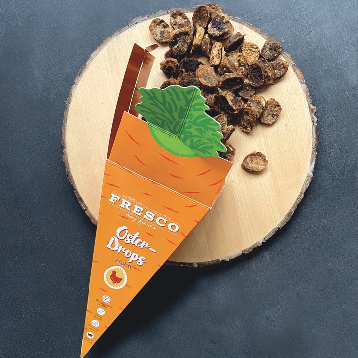 Limited Edition - Ostermöhre gefüllt mit Trainingsdrops Huhn