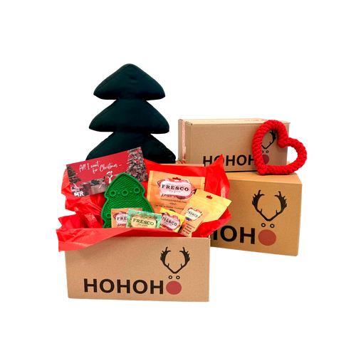Kleine Weihnachtsbox Snack & Fun mit Leckmatte Tannenbaum