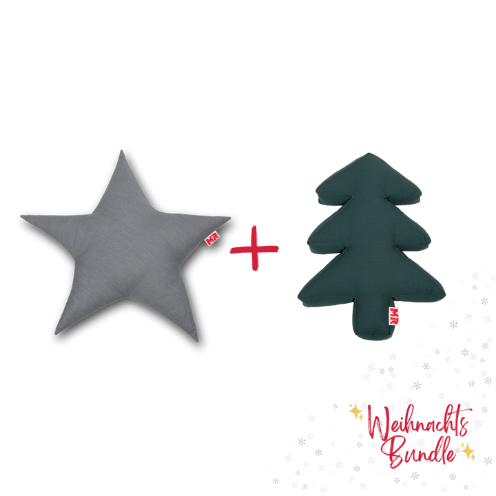Weihnachtsbundle "Weihnachtszauber" – Sternkissen & Tannenbaumkissen